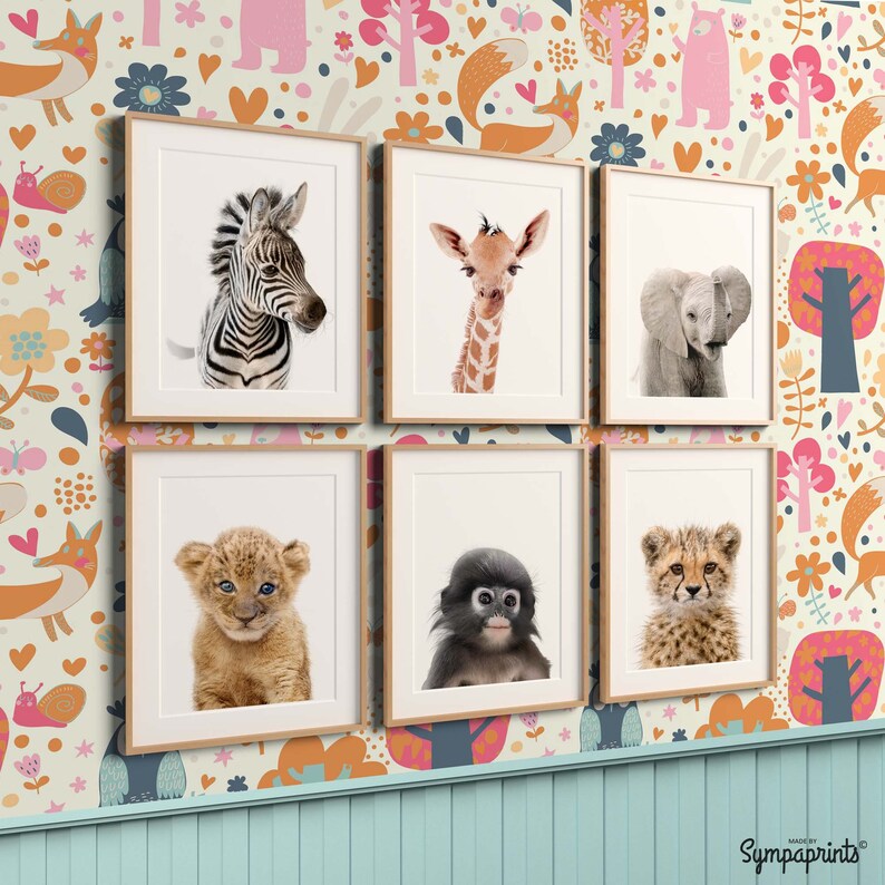 Safari Baby Animals Safari Nursery Print Nursery Wall Art Etsy