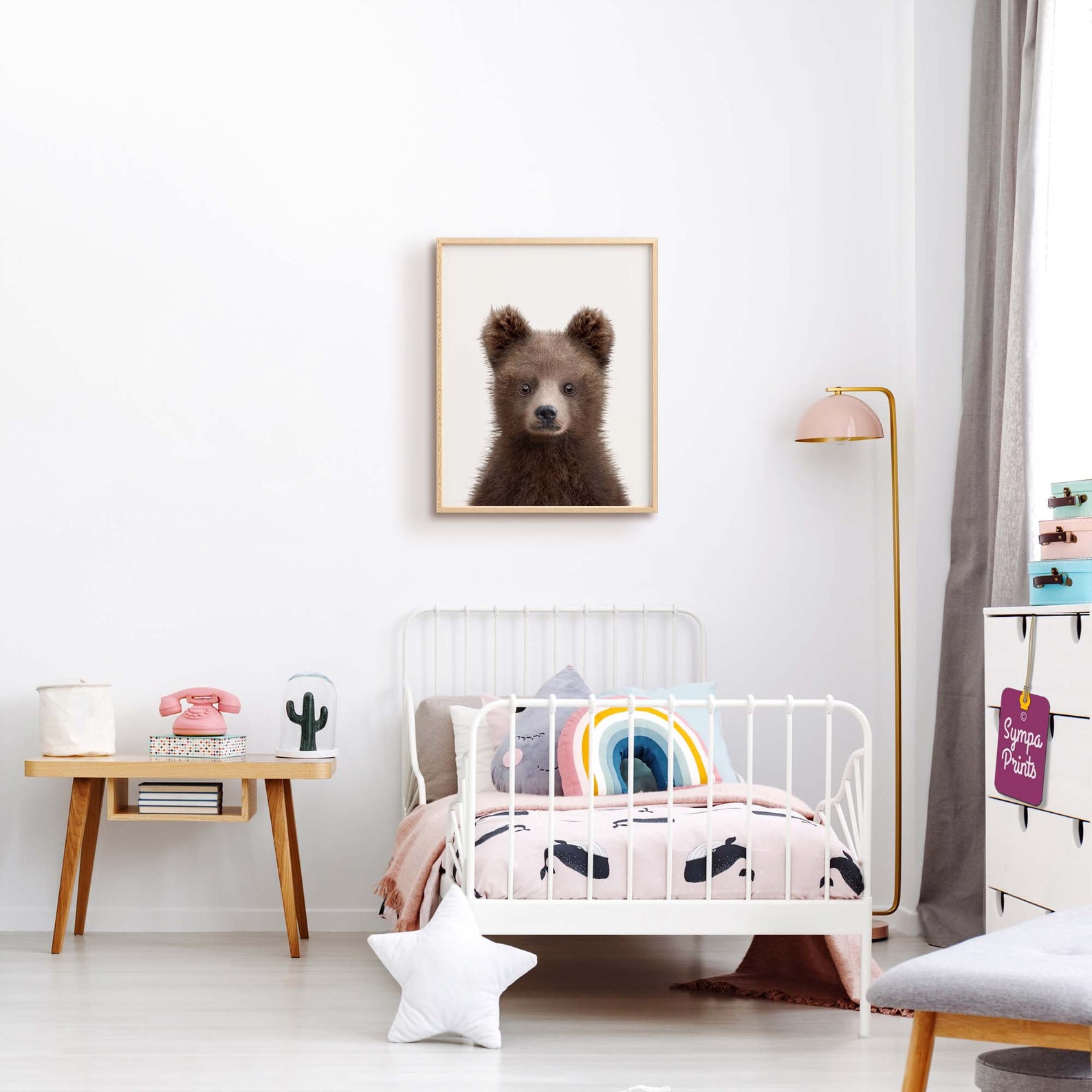 Bear Print Nursery baby animals nursery wall art Grizzly | Etsy