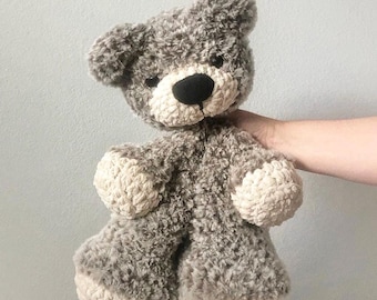 Jumbo Crochet Bear Snuggler: Plush Faux Fur Lovey