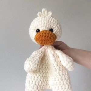 Crochet Duck Snuggler: Chenille Duck Lovey