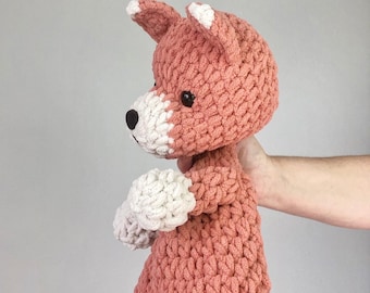 Crochet Fox Snuggler: Plush Chenille Lovey