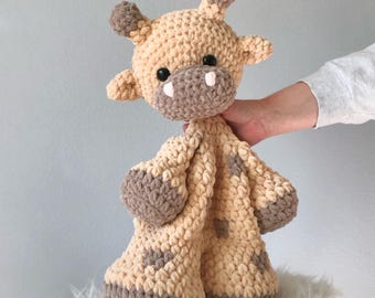 Jumbo Crochet Giraffe Snuggler: Plush Chenille Lovey