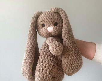 Bunny Snuggler | Bunny Lovey | Crochet Bunny | Boho Bunny | Bunny Brown