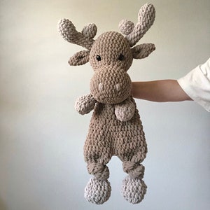 Extra Large Moose Snuggler Extra Large Moose Lovey Crochet Moose Moose Stuffie image 6