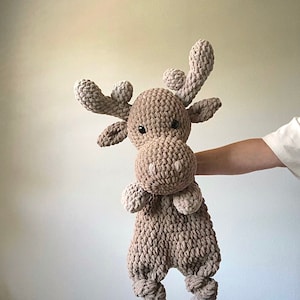 Extra Large Moose Snuggler Extra Large Moose Lovey Crochet Moose Moose Stuffie image 8