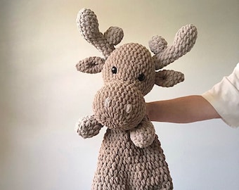 Extra Large Moose Snuggler | Extra Large Moose Lovey | Crochet Moose | Moose Stuffie