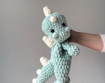 Dinosaur Snuggler | Dinosaur Lovey | Sparklesaurus | Seafoam Green Sparkle