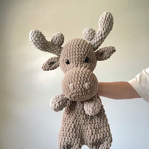 Extra Large Moose Snuggler Extra Large Moose Lovey Crochet Moose Moose Stuffie image 3