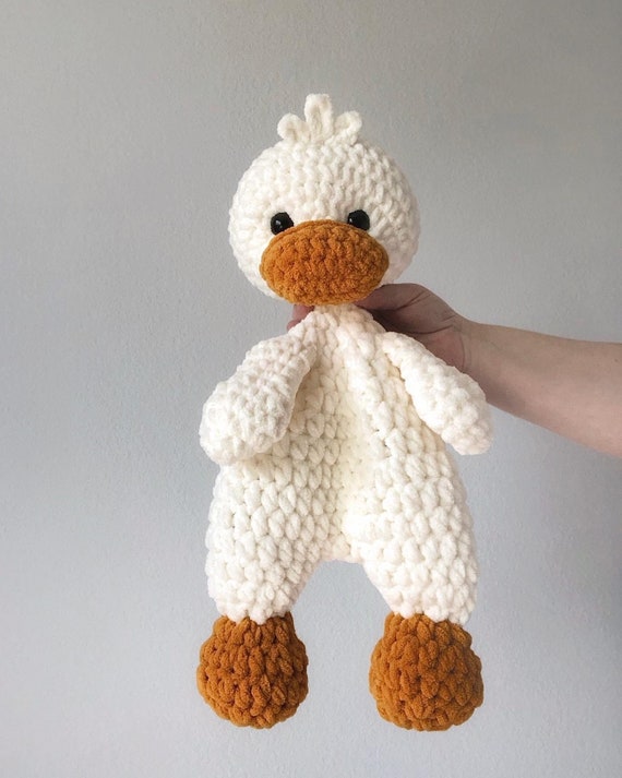 ぬいぐるみ Human made CROCHETED DUCKS Crochet Duck Snuggler: Chenille Duck Lovey - Etsy