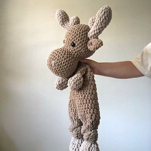 Extra Large Moose Snuggler Extra Large Moose Lovey Crochet Moose Moose Stuffie image 9