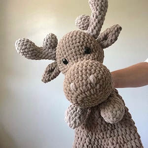 Extra Large Moose Snuggler Extra Large Moose Lovey Crochet Moose Moose Stuffie image 2