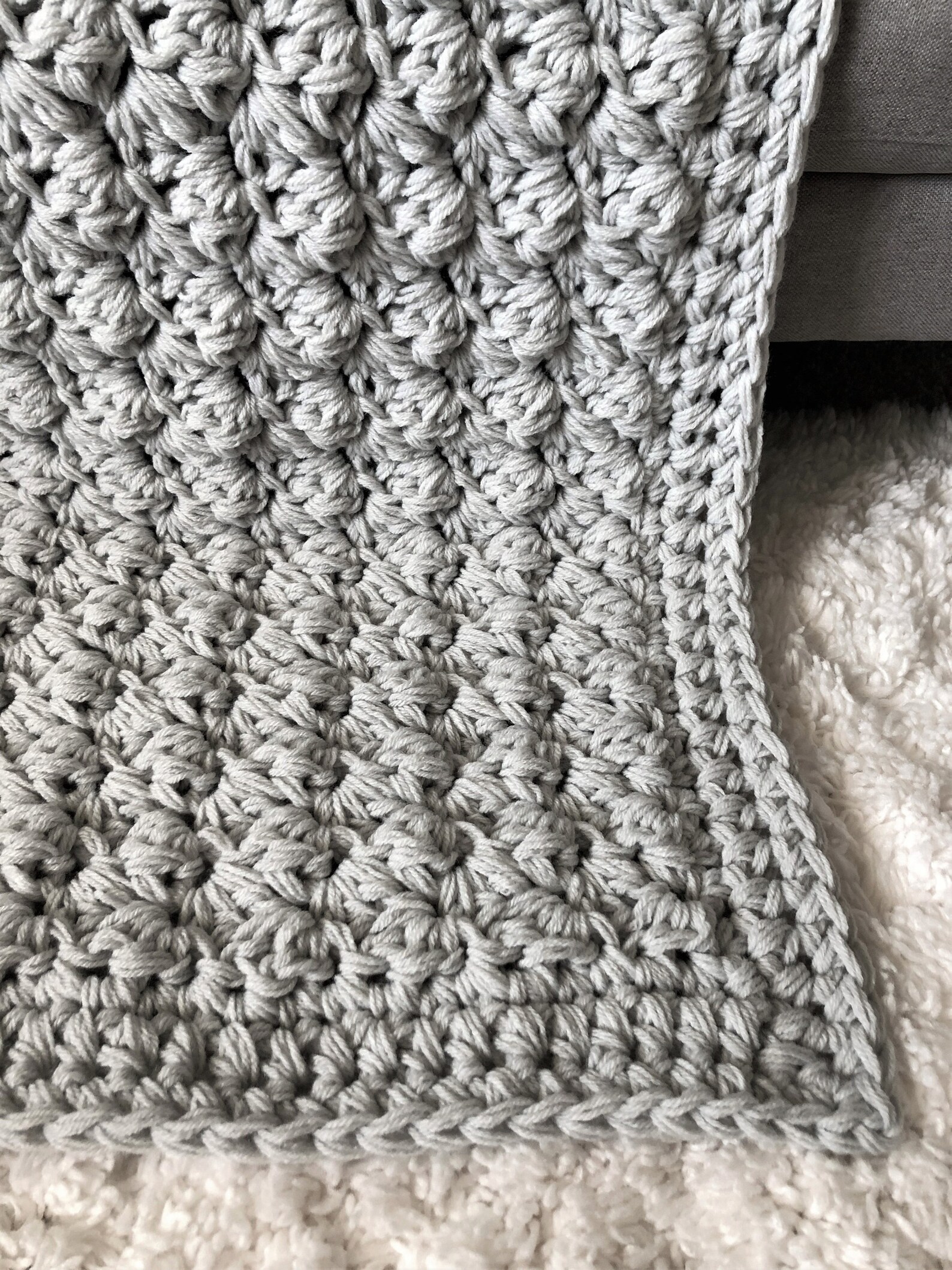 Chunky Knit Textured Crochet Large Throw Blanket Creamy Etsy