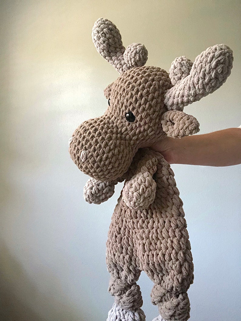 Extra Large Moose Snuggler Extra Large Moose Lovey Crochet Moose Moose Stuffie image 10