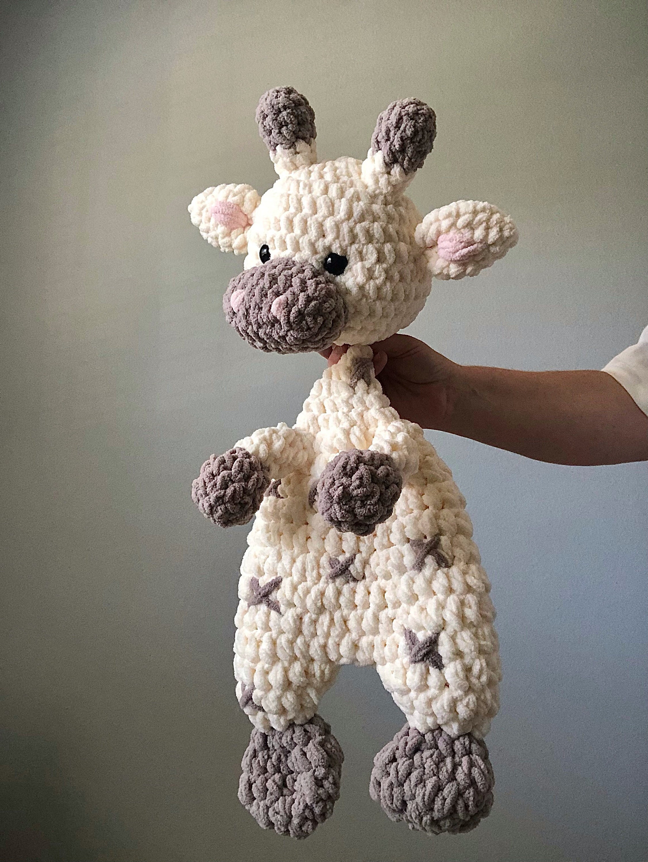 Giraffe Snuggler Giraffe Lovey Crochet Giraffe Cream & Etsy