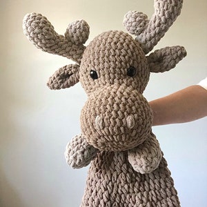 Extra Large Moose Snuggler Extra Large Moose Lovey Crochet Moose Moose Stuffie image 5