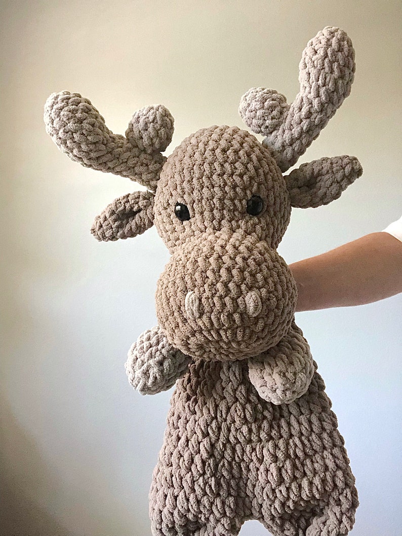 Extra Large Moose Snuggler Extra Large Moose Lovey Crochet Moose Moose Stuffie image 5