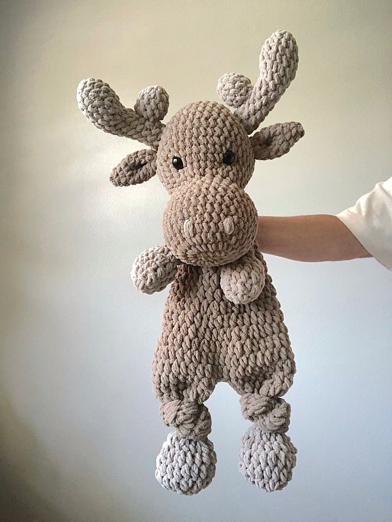 Extra Large Moose Snuggler Extra Large Moose Lovey Crochet Moose Moose Stuffie image 3