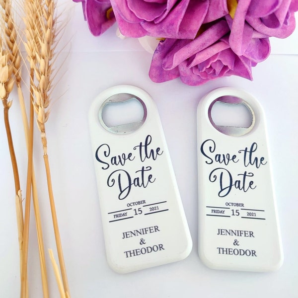 Save the date magnet, Bottle opener save the date magnet.