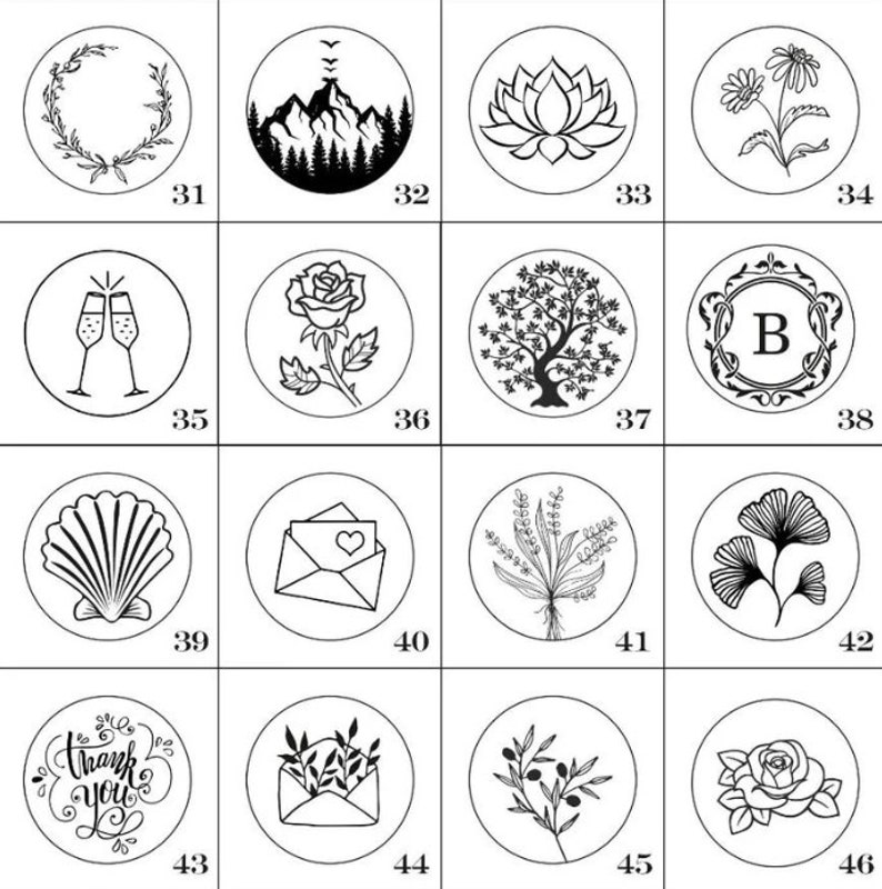 Wax seal stickers desing chart