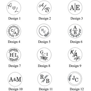 Wedding invitation wax seals, Wax seal stickers, Wax seals for your logo and business, Monogram wax seals image 5