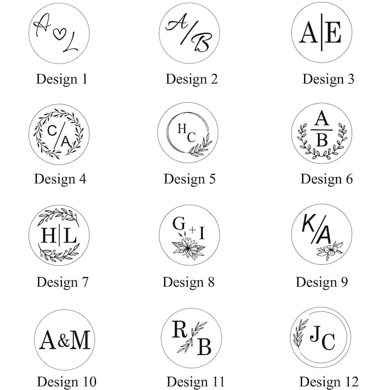 Wedding invitation wax seals, Wax seal stickers, Wax seals for your logo and business, Monogram wax seals image 5