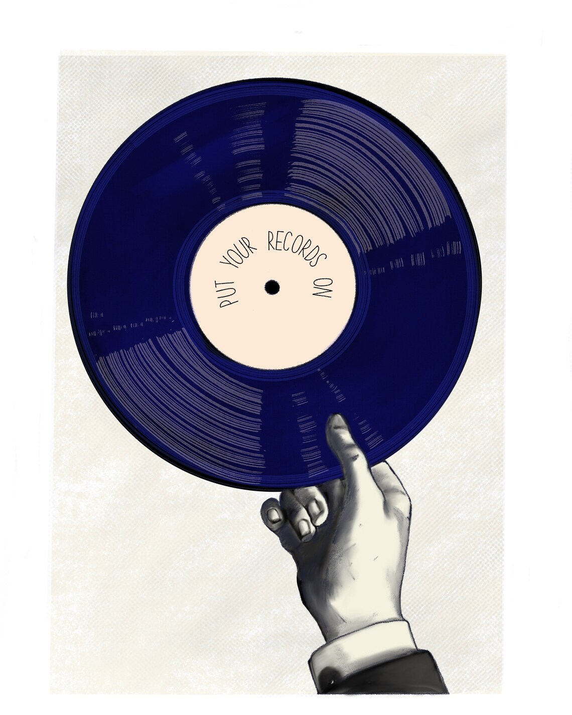 Vintage put your records on vinyl wall decor art print music Etsy