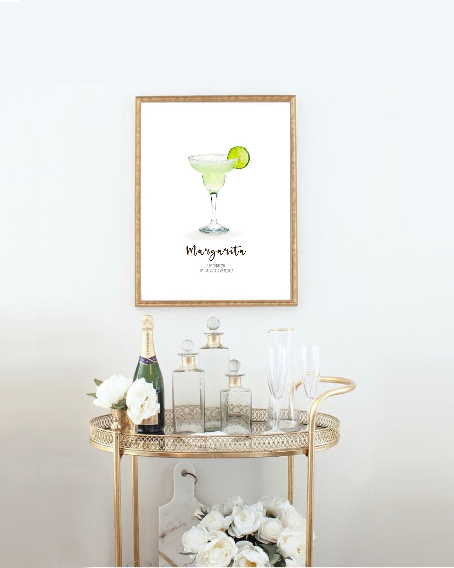 Summer cocktail Margarita wall art print decor poster Etsy