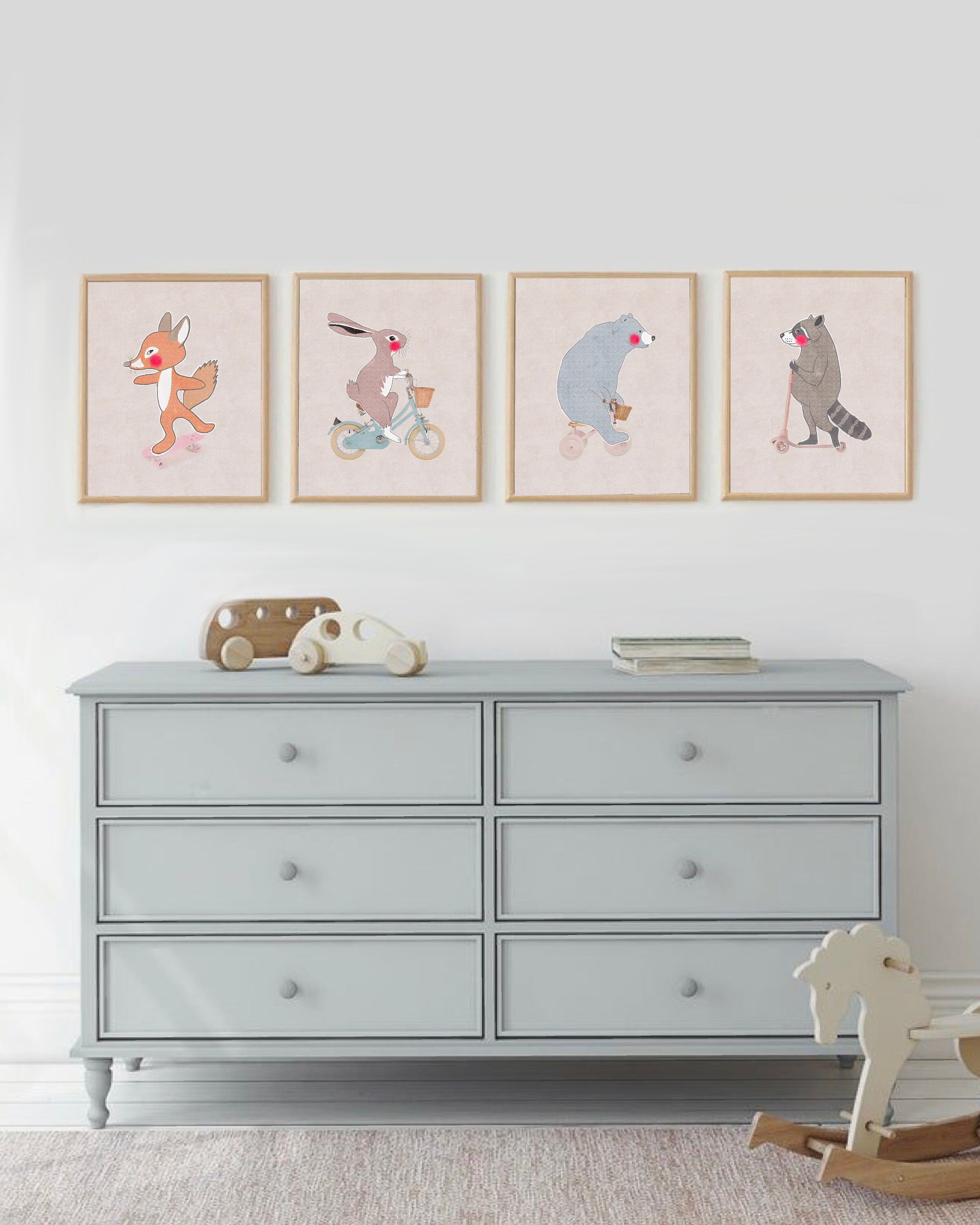 Bunny nursery wall decor art print vintage pastel babys Etsy