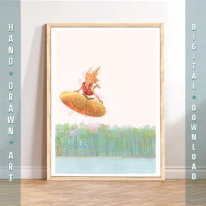 Fun Lake Tubing Kunstdruck, Retro See Kunst, druckbare Kunst Wassersport, See Haus Dekor, Sommer Wandkunst, Nautische Wohnkultur, Boot Leben Kunst