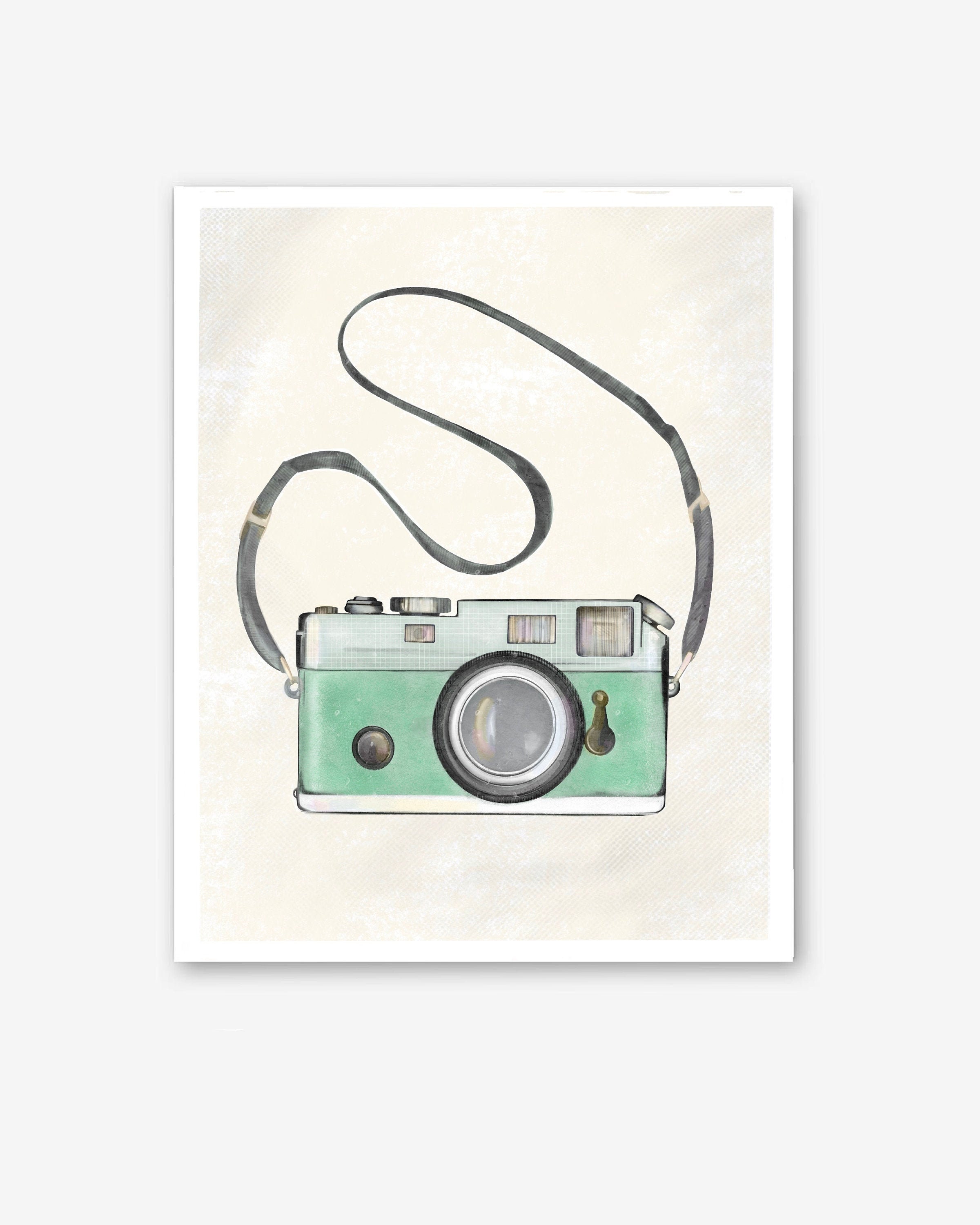 Vintage camera wall art print decor retro poster home Etsy