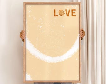 Minimalist Tennis Art Print, Retro Vintage Pastel Wall Decor
