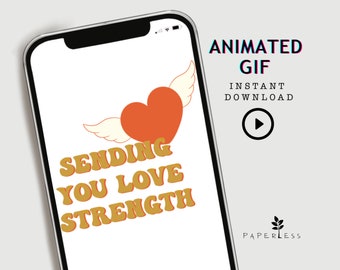 Invio di GIF animate di amore e forza, messaggio di saluto digitale di abbracci di supporto, ecard di amicizia di incoraggiamento, e-card di simpatia