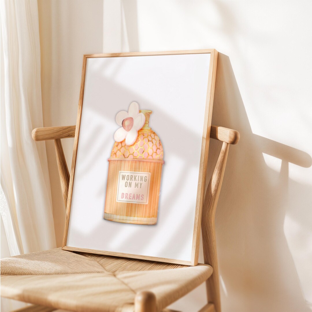 Perfume Art Print, Trendy French Fashion Wall Art, Coquette Dressing