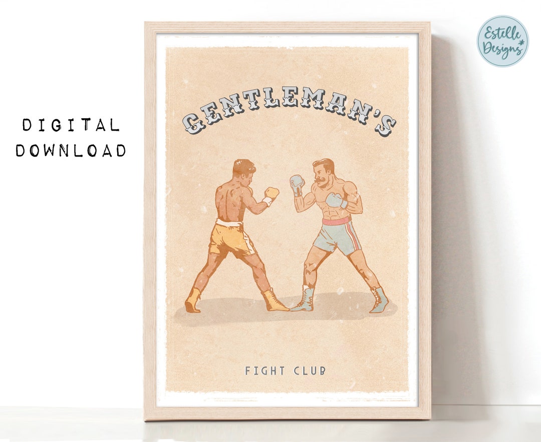Vintage Boxing Art Print Home Gym Decor Retro Sports Poster Etsy