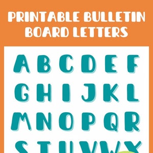 Printable Bulletin Board Letters Full Alphabet Teacher - Etsy