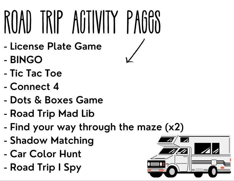 Road Trip Games I Road Trip Printable I Vacation Games I Road Etsy