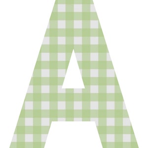 Printable Bulletin Board Green Gingham Letters & Numbers - Etsy UK