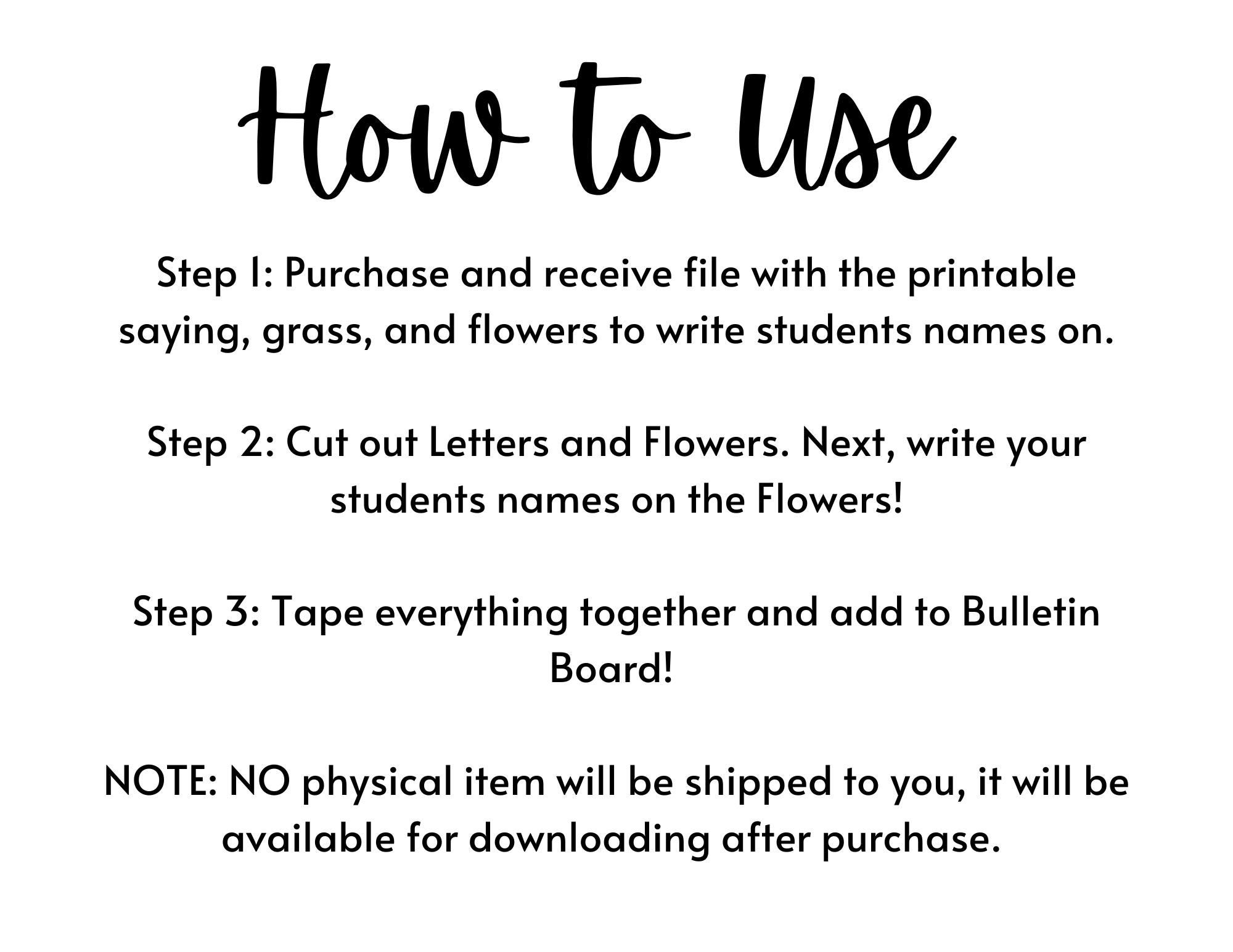 Back to School Bulletin Board I Flower Themed Bulletin Board I Pun ...