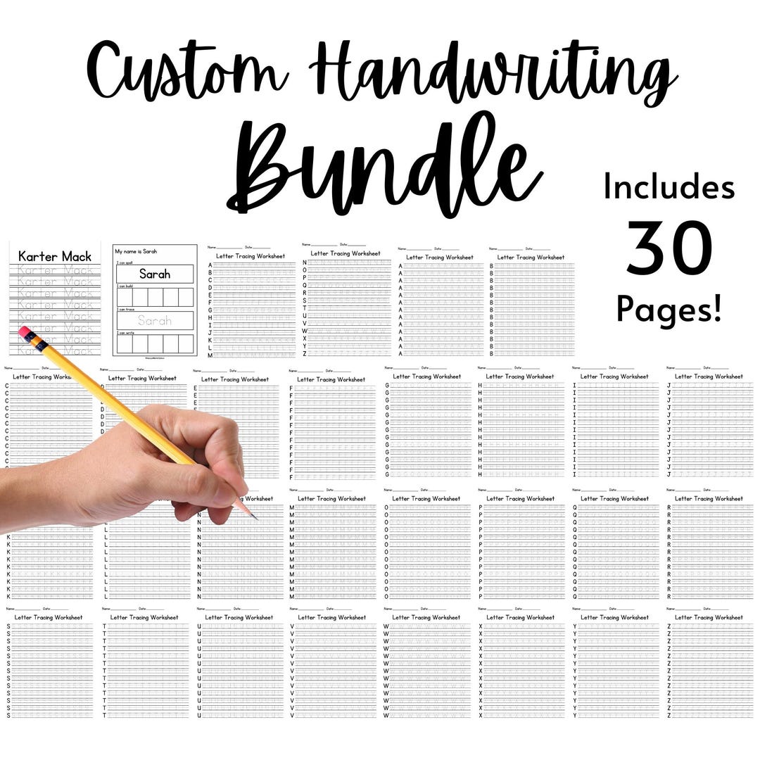 Custom Handwriting Bundle | Personalized Name Handwriting Book ...