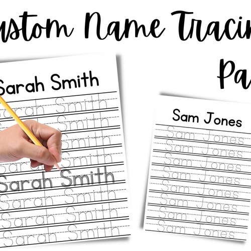 Custom Name Tracing Sheet Handwriting Practice Personalized Etsy