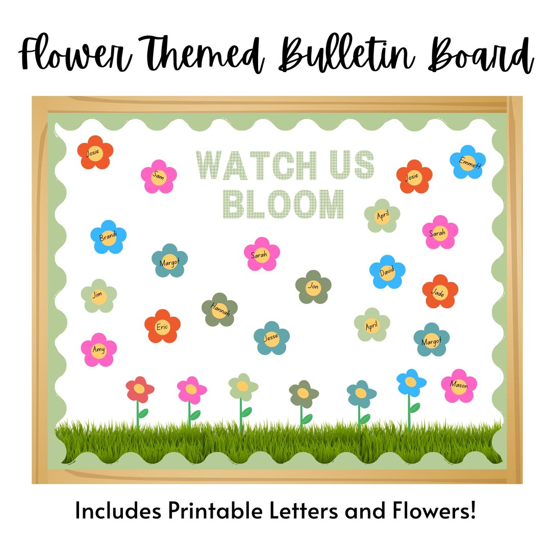 Back to School Bulletin Board I Flower Themed Bulletin Board I Pun ...