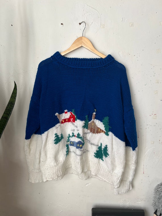 Vintage handmade holiday ski sweater