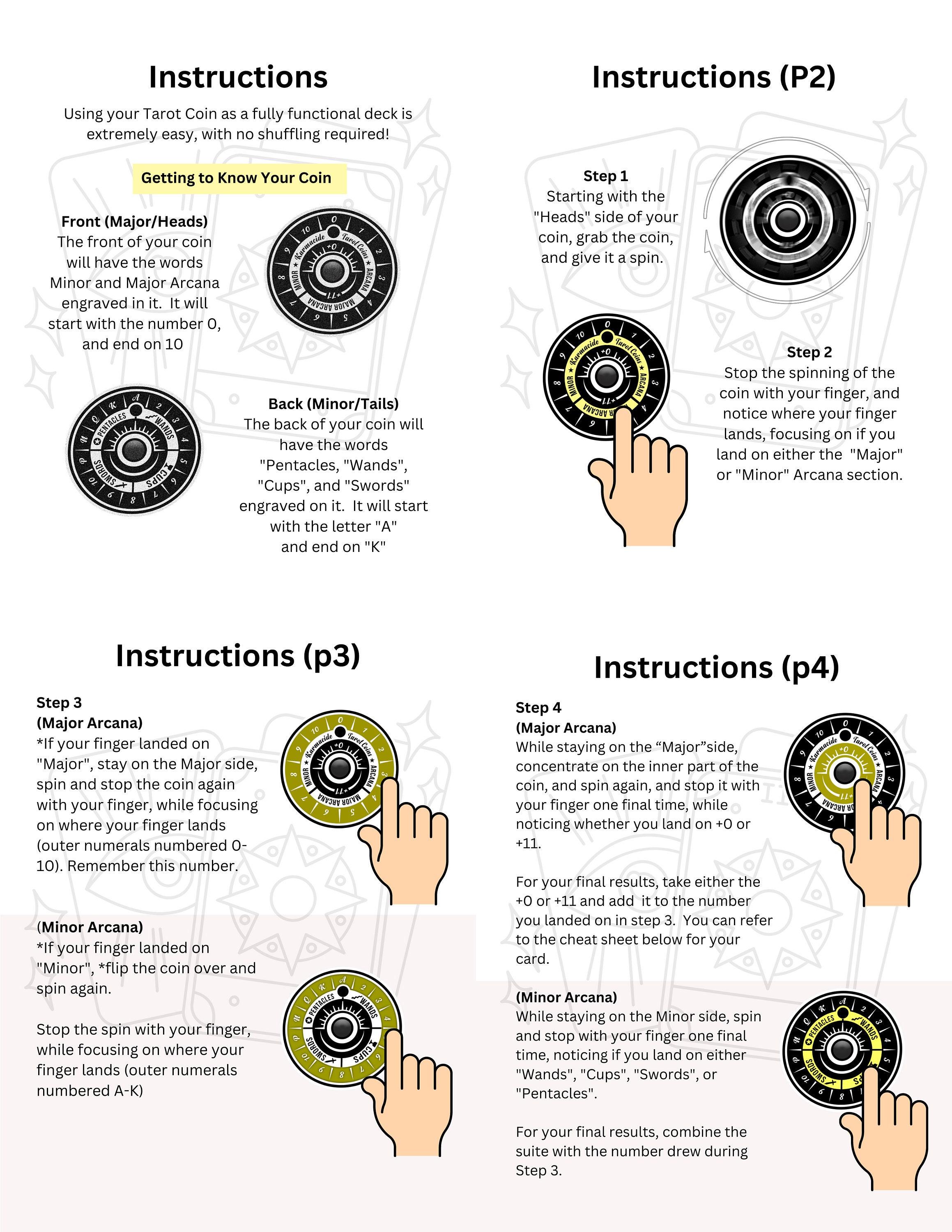 アンティークゴールドタロットコイン：フル機能回転式78枚タロットデッキ - Etsy 日本