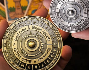 Drehendes Tarot Disc Münzdeck: 78 Arcana Karten