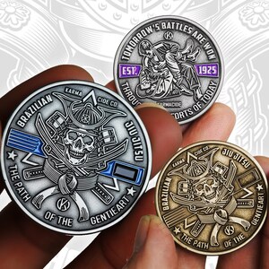 Brazilian Jiu Jitsu Belt Promotion Coin, BJJ Challenge Coin Gift for Blue Purple Brown and Black Belt Milestones image 10