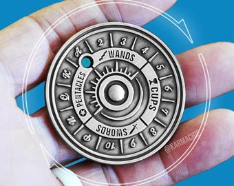 Tarot Coin – Pocket Tarot Cards | Spin to Show 78 Major Minor Arcana Deck, Divination & Fortune Telling Tool, Spiritual Oracle Gift