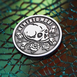 Memento Mori Coin: Antique Silver Finish, Life Reminder Token