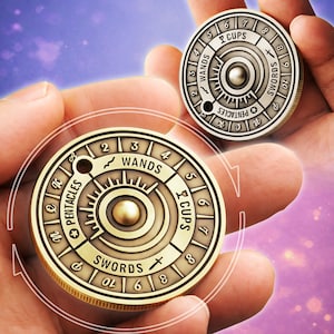 Tarot Münze Weissagungswerkzeug, Spinning Tarot Kartenspiel mit allen 78 Major + Minor Arcana Karten, Tarot Spinner Geschenk für Tarot Liebhaber