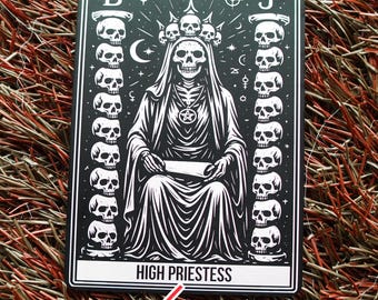 Personalized High Priestess Tarot Card: Engraved Metal Spiritual Keepsake