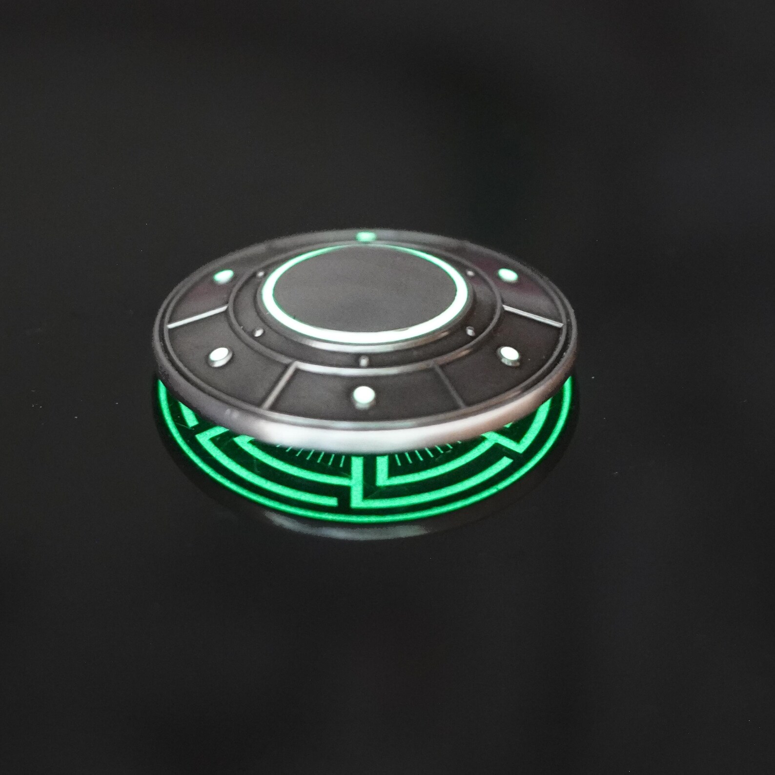 Glow-in-the-dark Spinning UFO Coin: Antique Silver Alien Collector - Etsy